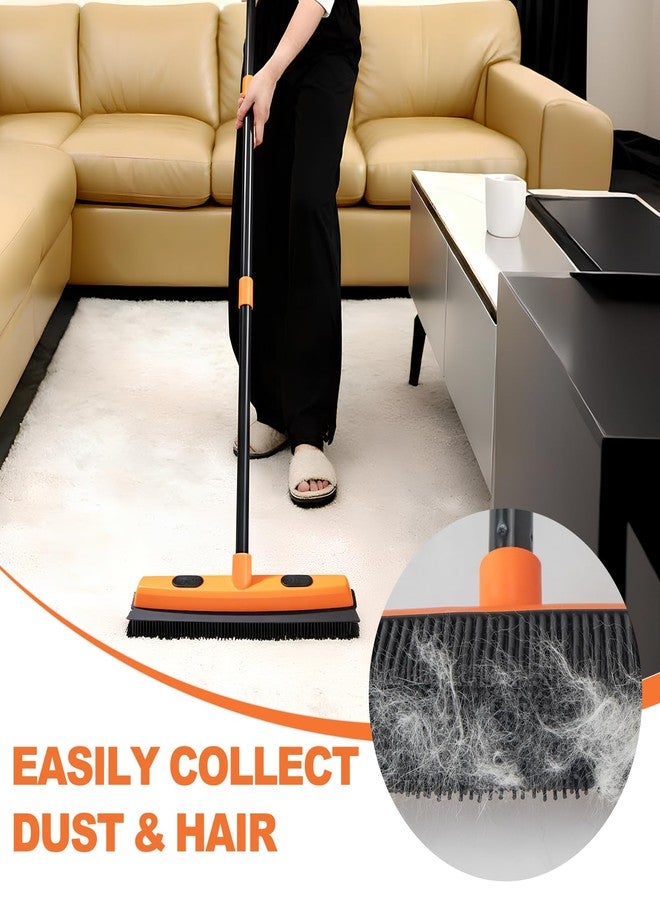 Conliwell Rubber Broom and Carpet Rake for Pet Hair Removal, 49 Inch Three Section Stainless Steel Pole, Hair Removal Tool, Pet Broom and Rubber Putty, Suitable for Blankets, Hardwood Floors, Ceramic Tiles - Image 2
